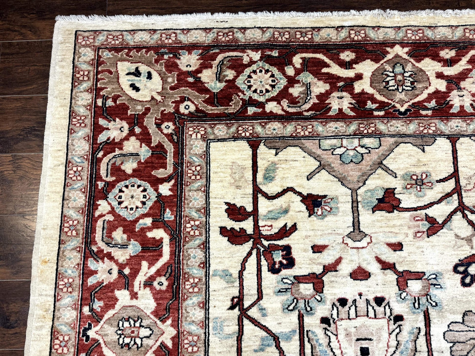 Peshawar Rug 10x14, Beige and Rust Red, Large Pak Persian Rug, Pakistani Rug - Nuvé