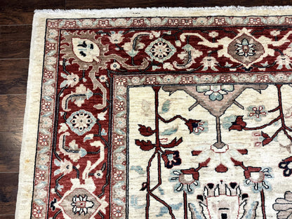 Peshawar Rug 10x14, Beige and Rust Red, Large Pak Persian Rug, Pakistani Rug - Nuvé