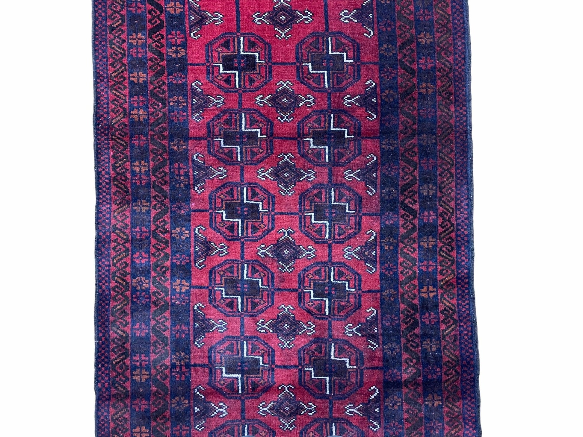 3 X 5 Vintage Handmade Tribal Wool Rug Balouchi Rug Afghan Rug Red Beige Nice - Nuvé