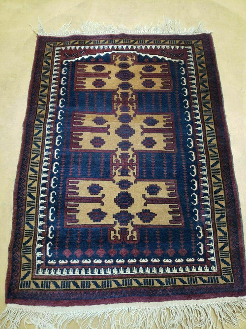 3' X 4' Vintage Handmade Balouchi Balouch Tribal Wool Rug Nice - Nuvé