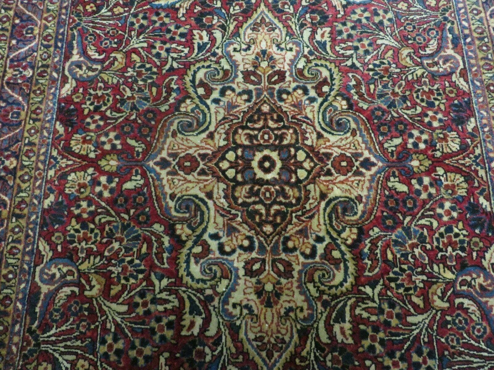 3' 5" X 5' Antique Handmade Indian Agra Fine Weave Wool Rug Organic dye Nice - Nuvé
