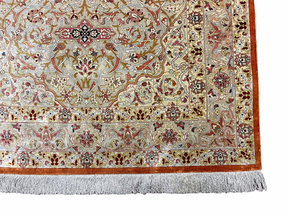 3' X 5' Vintage Fine Handmade Turkish Oriental Silk Rug 900 KPSI Wow - Nuvé