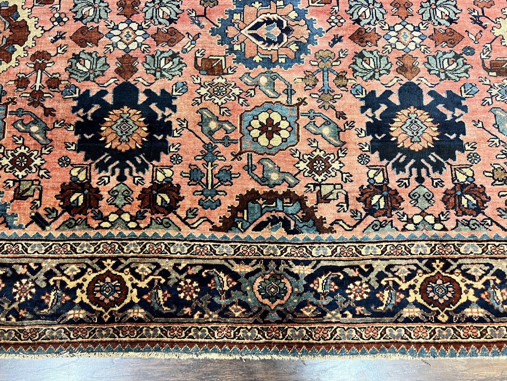 Rare Persian Sarouk Farahan Rug 9x15 – Antique Wool Carpet, Signed By Master Weaver - Nuvé