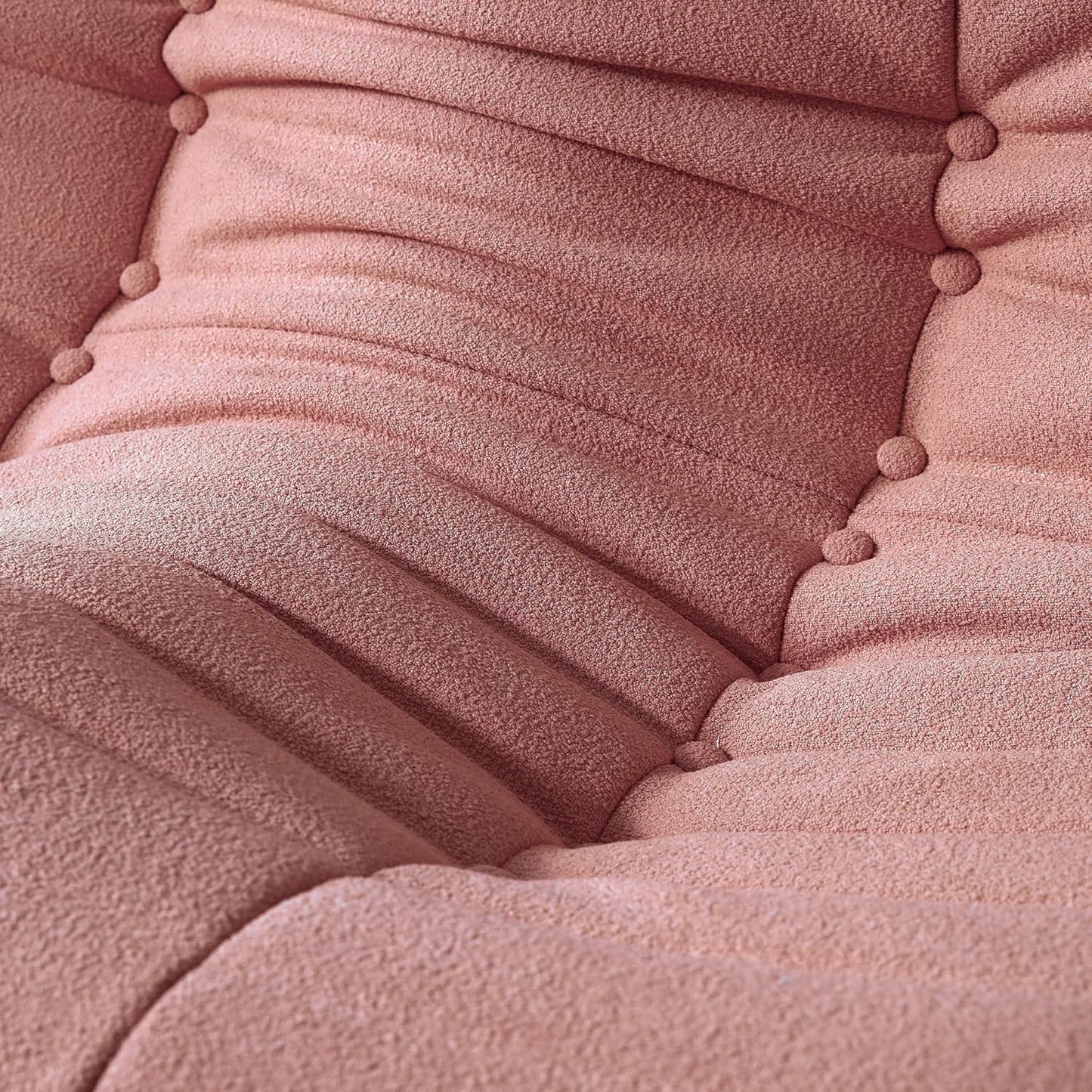 Muku Bouclé Chair - Pink - 2 Seater - Nuvé