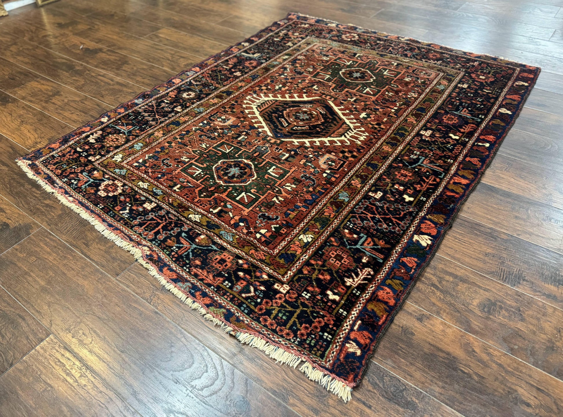 Antique Persian Karajeh Heriz Rug 5x6 - Nuvé