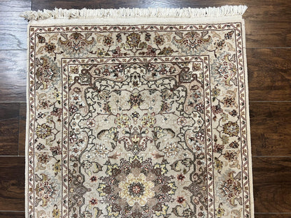 Sino Persian Rug 2.5 x 4, Hand Knotted Oriental Carpet, Small Persian Rug, Floral Medallion, Wool, Vintage - Nuvé