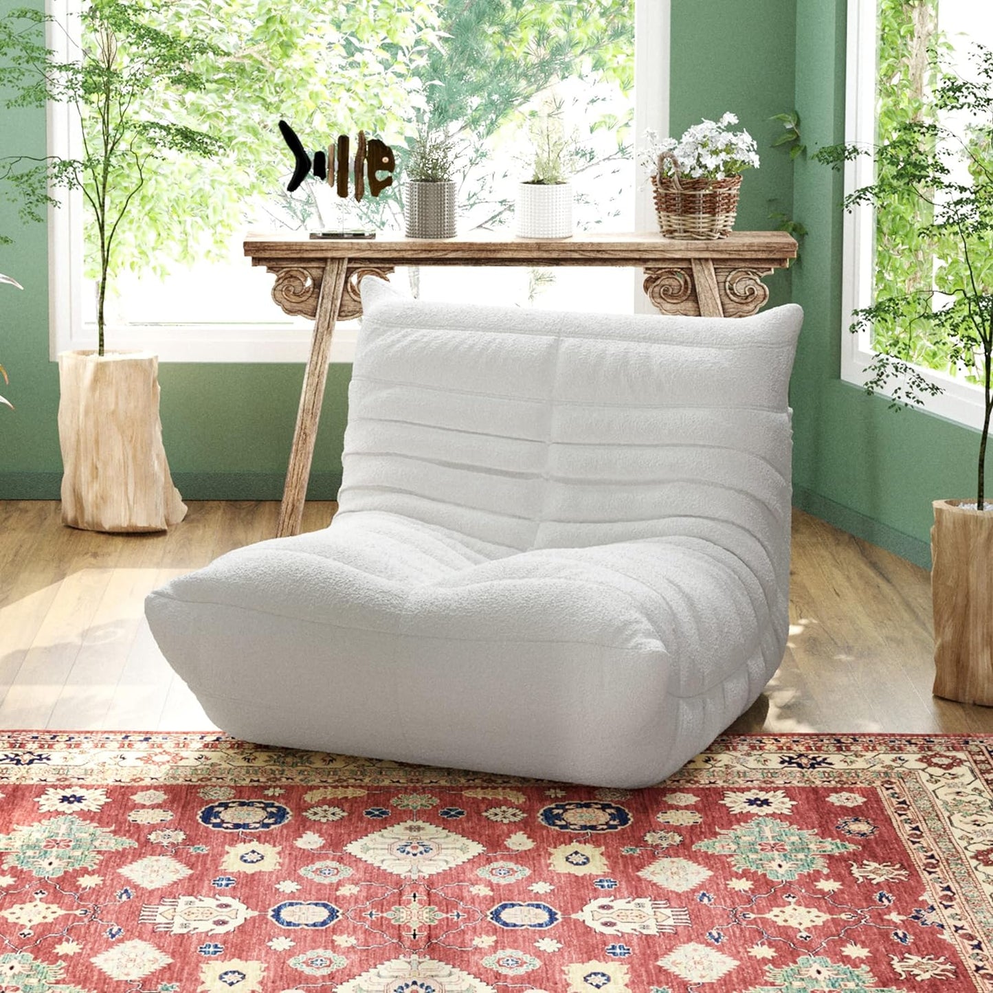 Muku Bouclé Chair - White - Single Seater - Nuvé