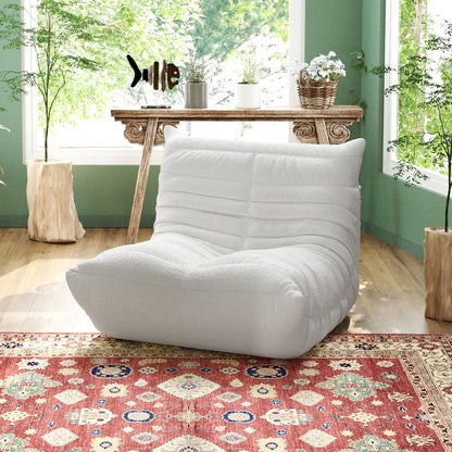 Muku Bouclé Chair - White - Single Seater - Nuvé