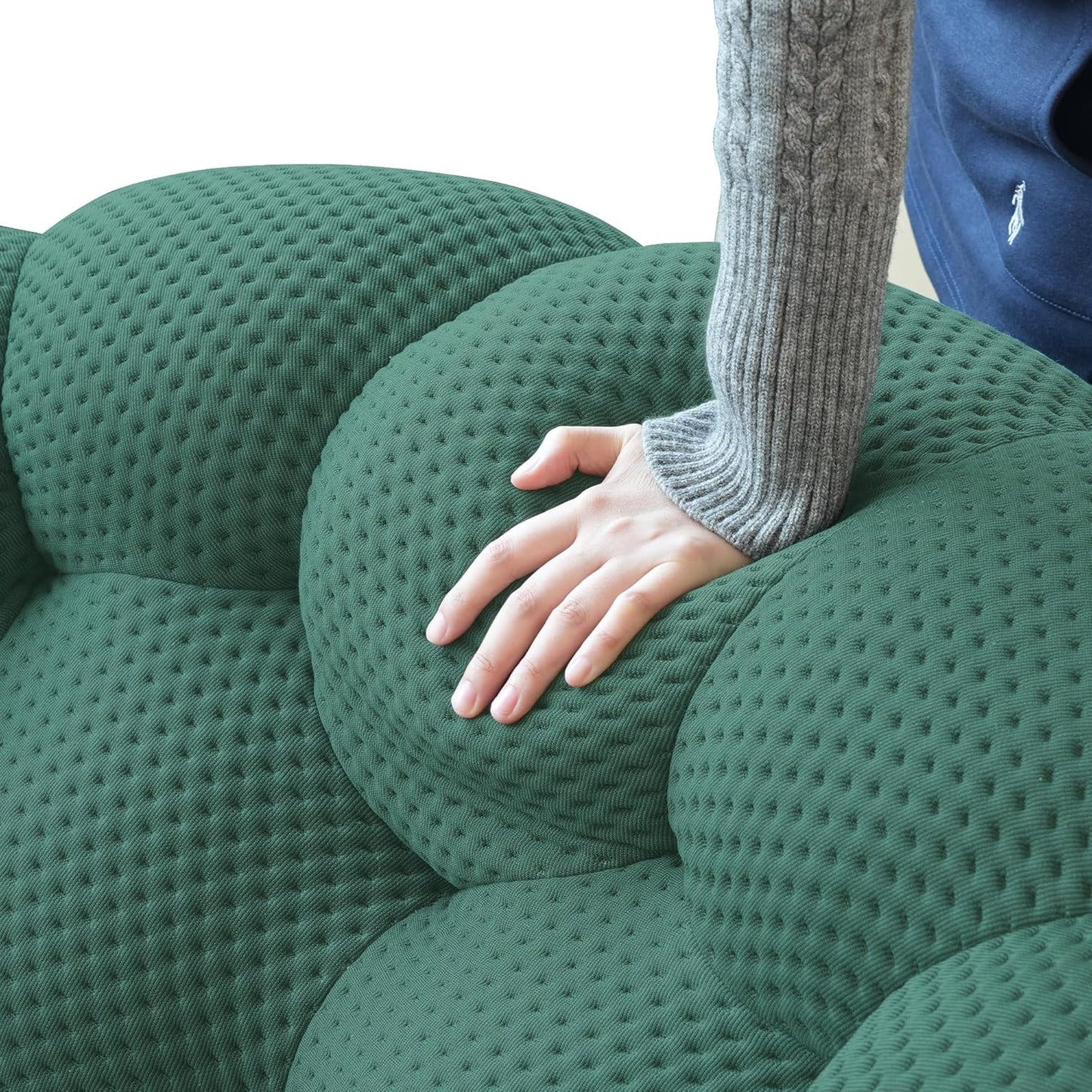 Nuvé® Mitsu Modular Bouclé Cloud Sofa - Dark Green - Ottoman - Nuvé