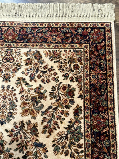 4x6 Karastan Rug Ivory Sarouk #760, Wool Vintage Original 700 Series - Nuvé