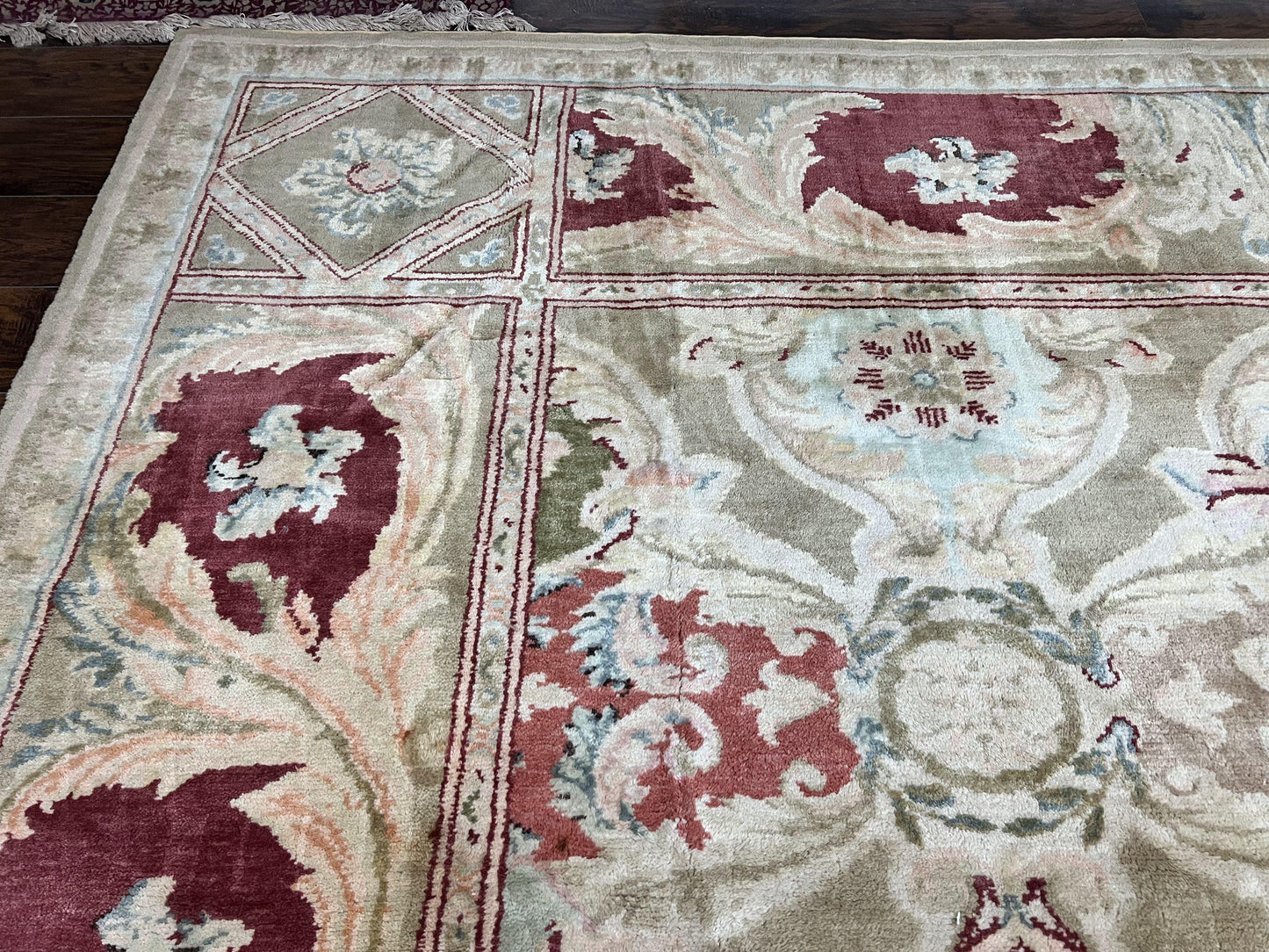 Large Egyptian Oushak Rug 12x21, Wool Handmade Vintage Carpet, Allover Pattern, Oversized 12 x 21 ft Traditional Rug - Nuvé