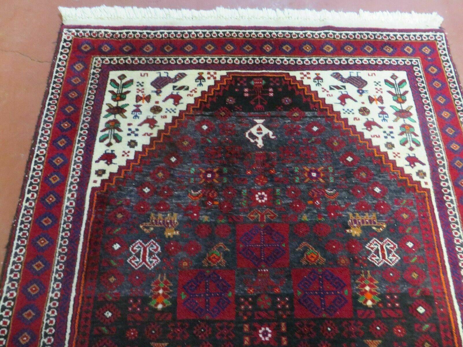 4' X 7' Vintage Handmade Indian Jaipur Rug Bird Carpet - Nuvé