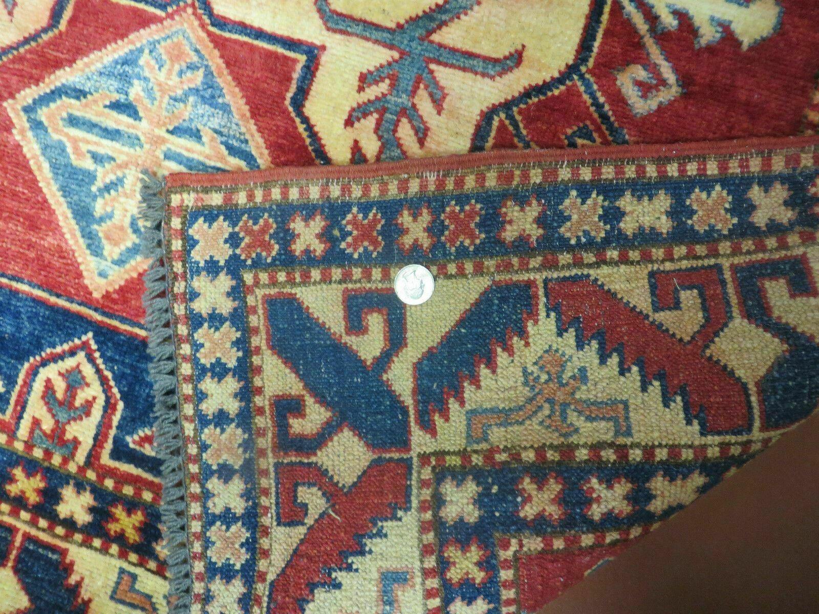 4' X 6' Vintage Handmade Turkish Kazak Pattern Wool Rug Carpet Nice - Nuvé