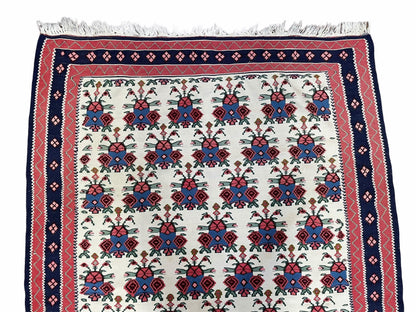 3x5 Vintage Kurdish Senneh Kilim Rug 3 x 5 Heirloom Rug Flatweave Antique Rug Playroom Rug Collectible Rug Beige Kilim - Nuvé