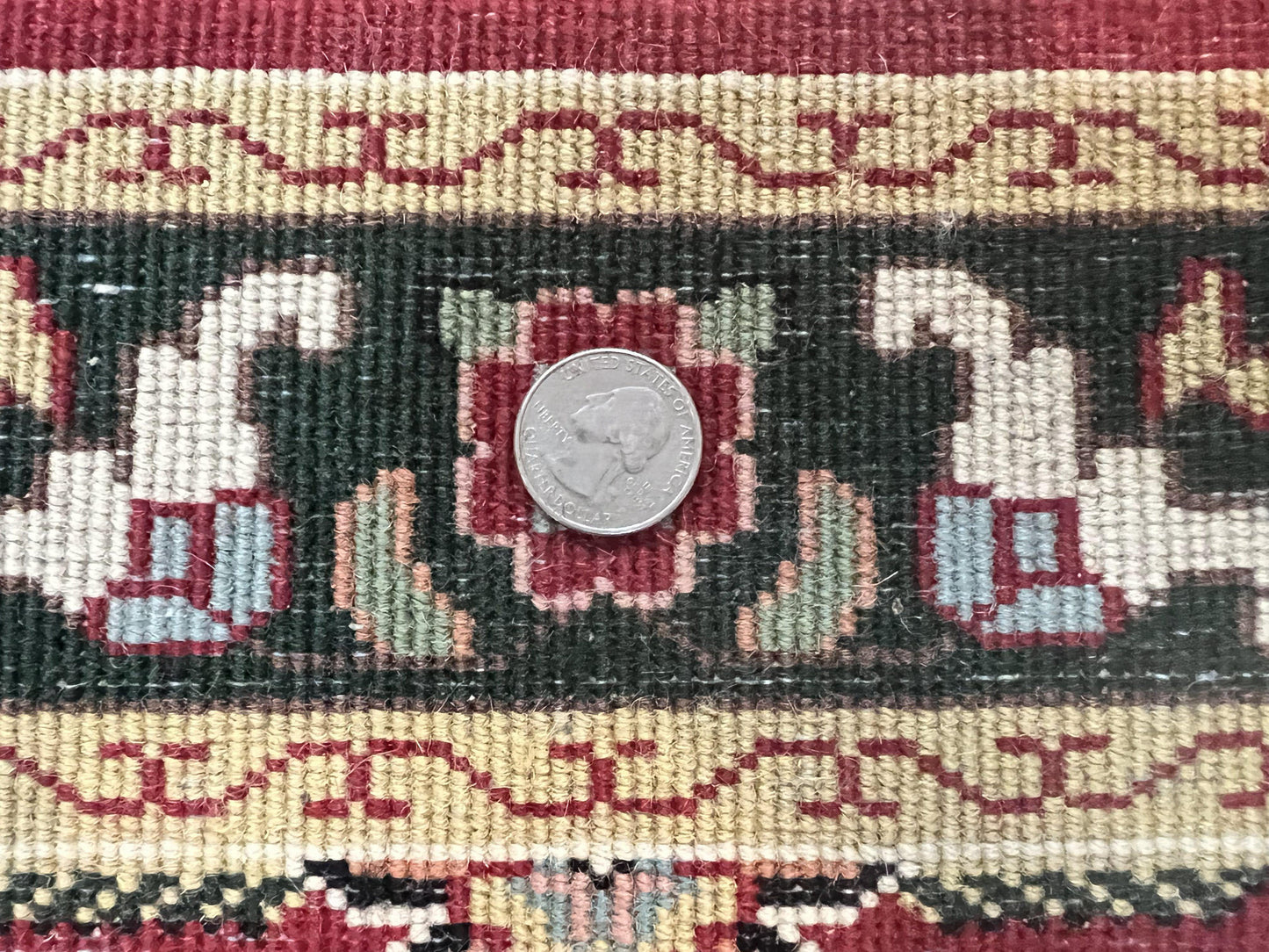 Indo Sarouk Runner Rug 2.6 x 10 ft, Floral Hand Knotted Wool Handmade Vintage Indian Hallway Rug, Red Tan Black, 10ft Persian Runner - Nuvé