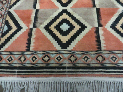 4' X 6' Vintage Handmade Turkish Melas Oushak Wool Rug Carpet Mehrab Red Nice - Nuvé