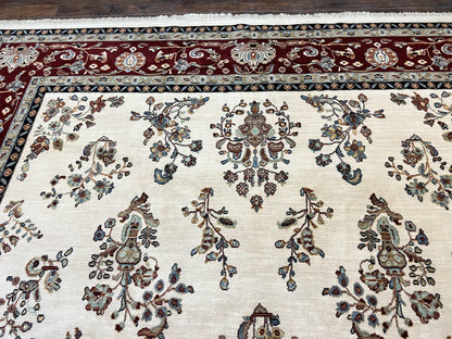 Karastan Rug 8.6 x 11.6, English Manor #2103, Ivory Floral Sarouk, Wool Karastan Carpet, Large Karastan Area Rug, Traditional Karastan Rug - Nuvé