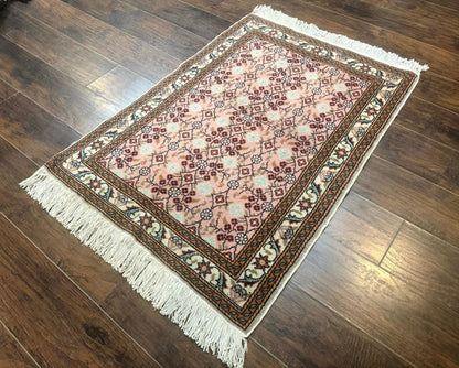Turkish Sivas Rug 3x4, Pink, Handmade, Wool, Vintage - Nuvé