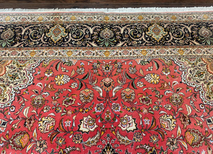 Persian Tabriz Rug 10x13 – Floral Medallion & Birds, Wool & Silk, 330 KPSI - Nuvé