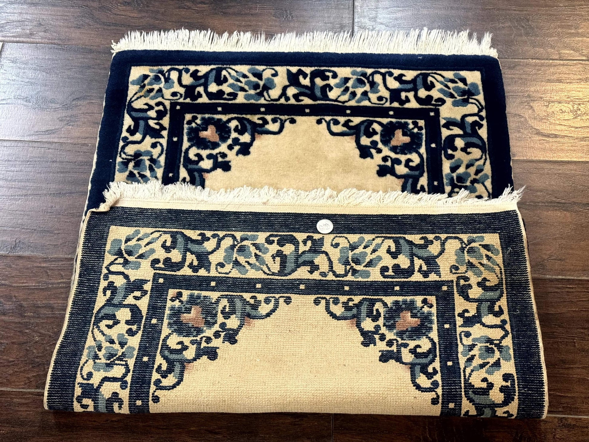 Chinese Peking Rug 2x3, Small Wool Chinese Carpet, Art Deco Rug - Nuvé