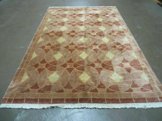 5' X 7' Modern Tibetan Nepal Art Deco Chinese Hand Knotted Wool Rug Decorative Contemporary Home Décor - Nuvé