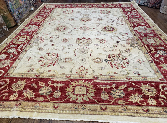9x12 Rug, Peshawar Rug, Room Sized Rug, Pakistani Rug, Oushak Rug, Vintage Rug, Dining Room Rug, 9x12 Area Rugs, Neutral Rug, Nursery Decor - Nuvé