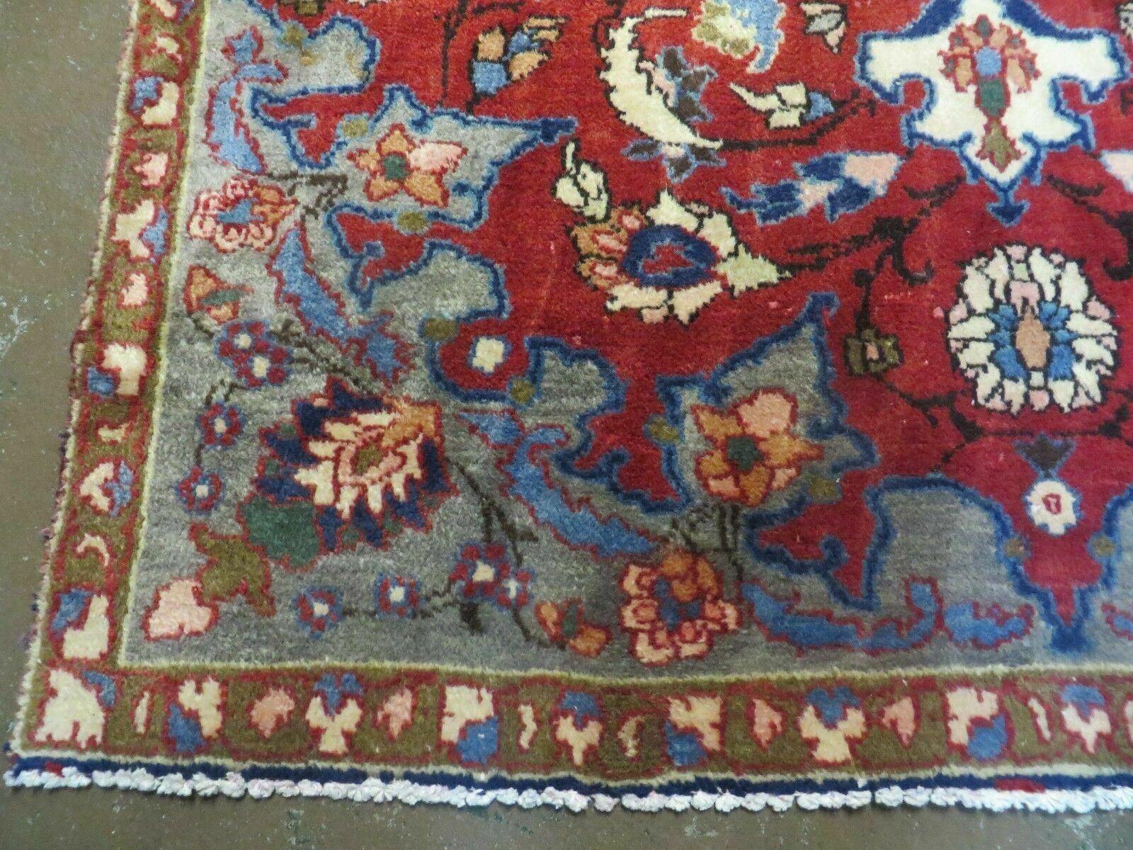 4' X 6' Antique Handmade India Floral Oriental Wool Rug Vegetable Dyes #120 - Nuvé