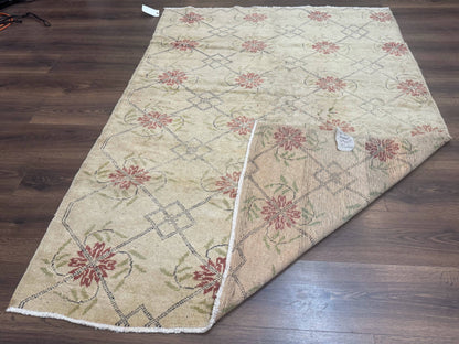 Turkish Rug 5x6, Oushak Carpet, Beige - Nuvé