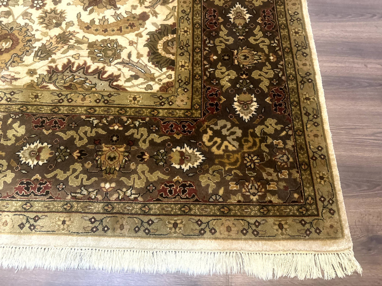 Indo Persian Mahal Rug 8x10, Floral Traditional Wool Oriental Carpet - Nuvé