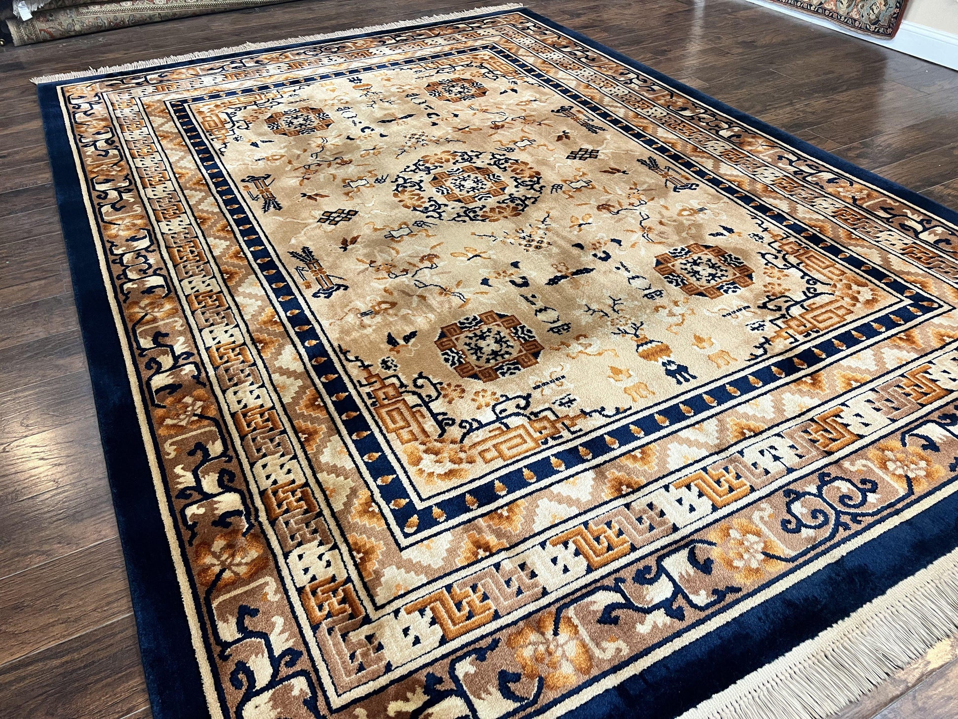 Karastan Rug 8.8 x 12, Cathay Medallion #727, Wool Karastan Carpet, Original Collection 700 Series, Discontinued, Vintage Karastan Area Rug - Nuvé