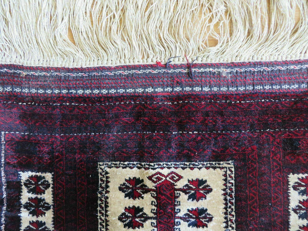 3' X 5' Handmade Fine Knotted Balouch Turkoman Prayer Silk Wool Rug