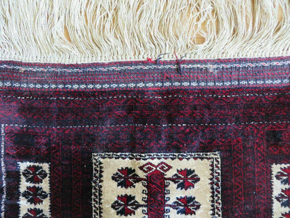 3' X 5' Handmade Fine Knotted Balouch Turkoman Prayer Silk Wool Rug