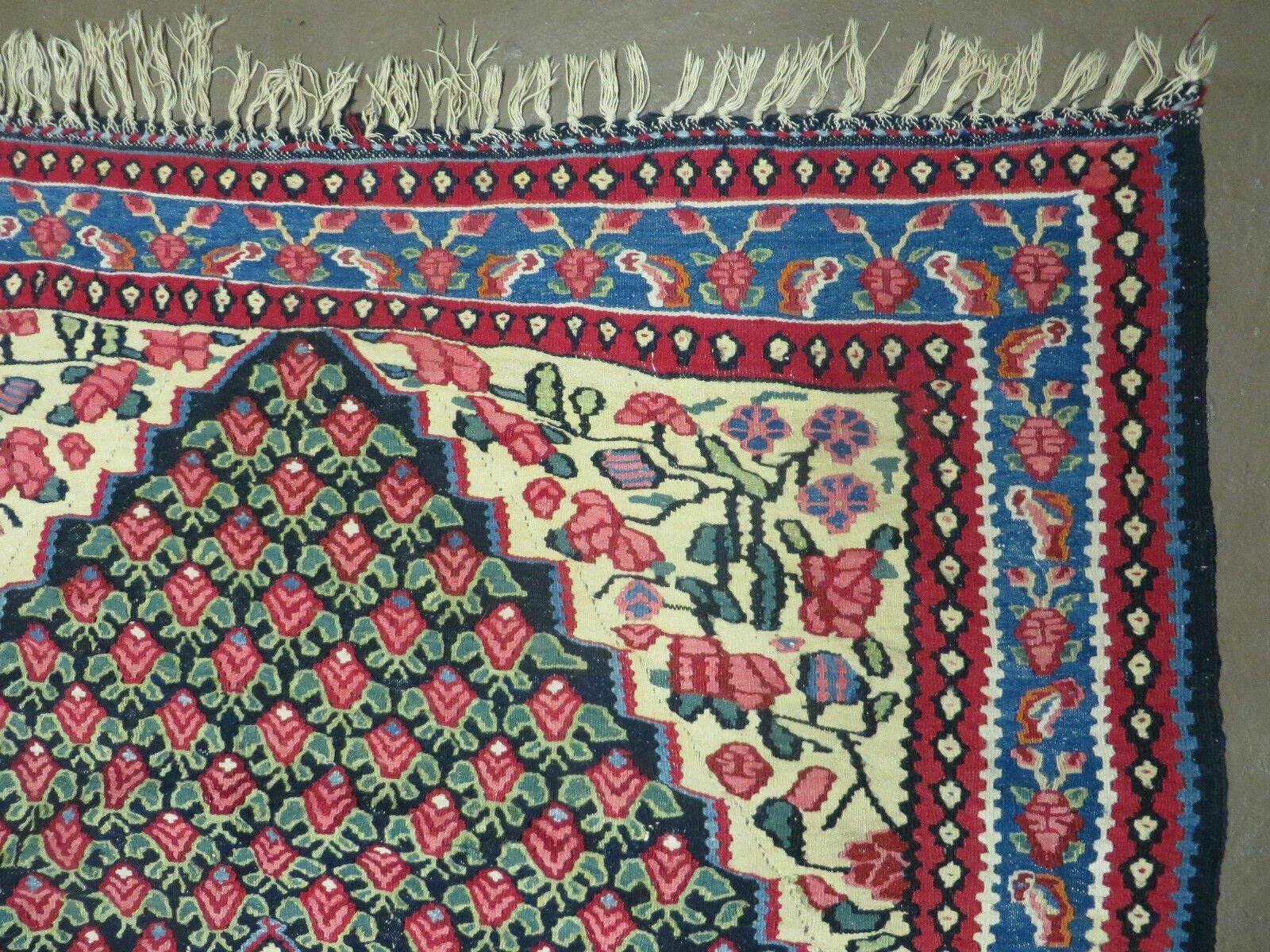 4' X 6' Vintage Handmade Turkish Flat weave Rug Tribal - Nuvé