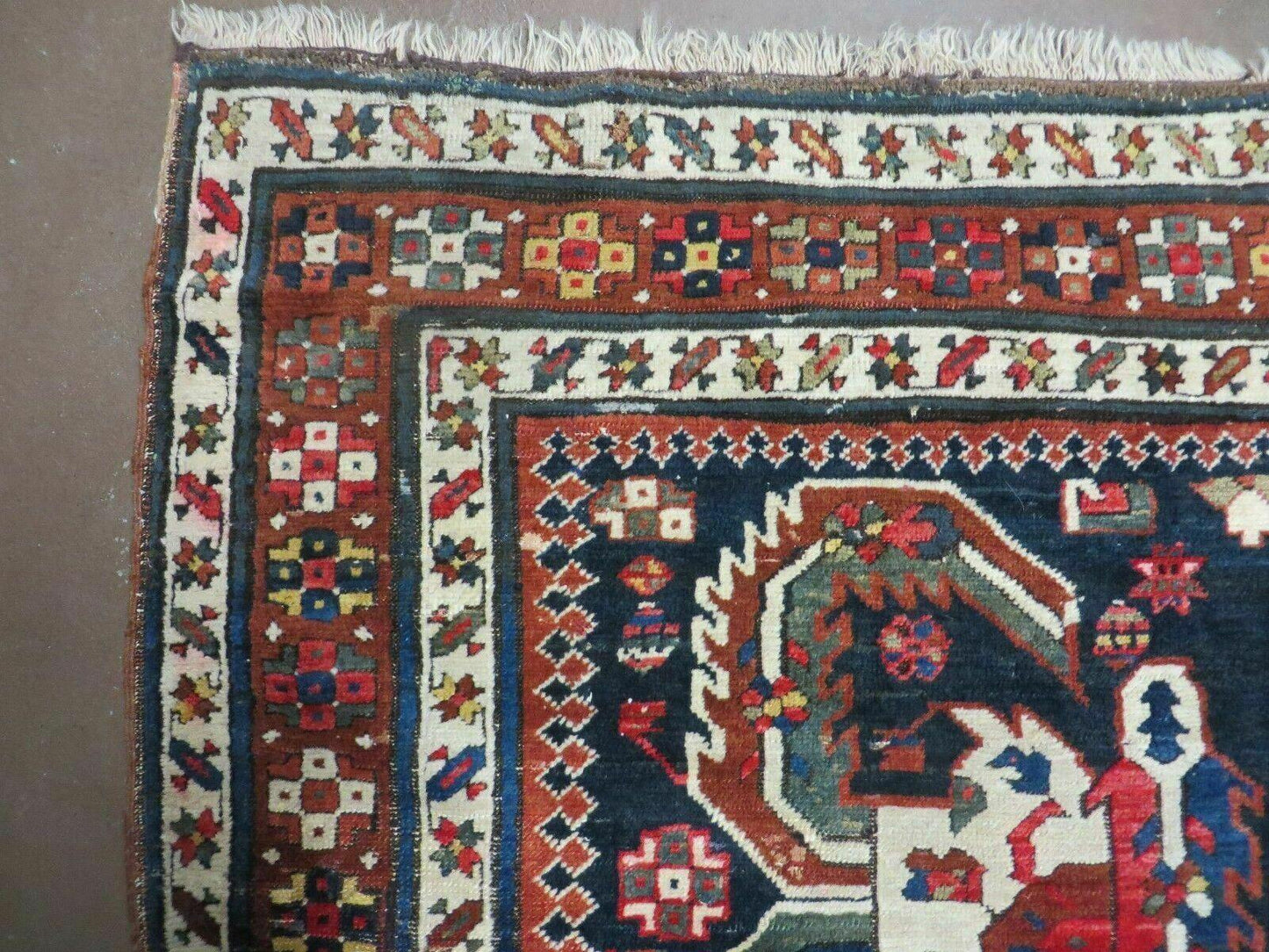 3' 7" X 14' Antique Handmade Caucasian Wool Rug Carpet Nice - Nuvé