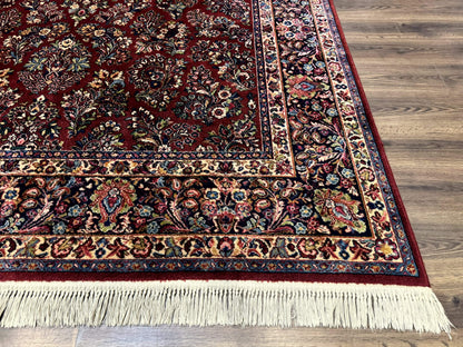 8.8 x 10.6 Karastan Red Sarouk Rug #785, Wool Pile Original 700 Series - Nuvé