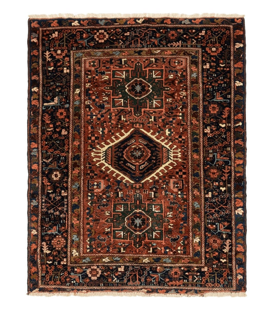 Antique Persian Karajeh Heriz Rug 5x6