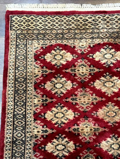 Pakistani Runner Rug 2.8 x 7.6, Red Turkoman Bokhara Runner - Nuvé
