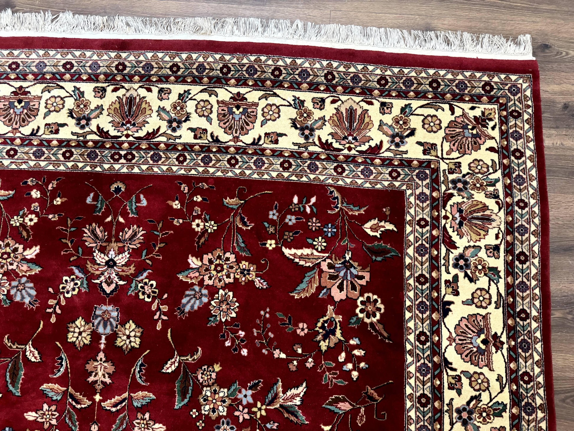Indo Persian Rug 8x10, Red and Cream, Floral, Pande Cameron - Nuvé
