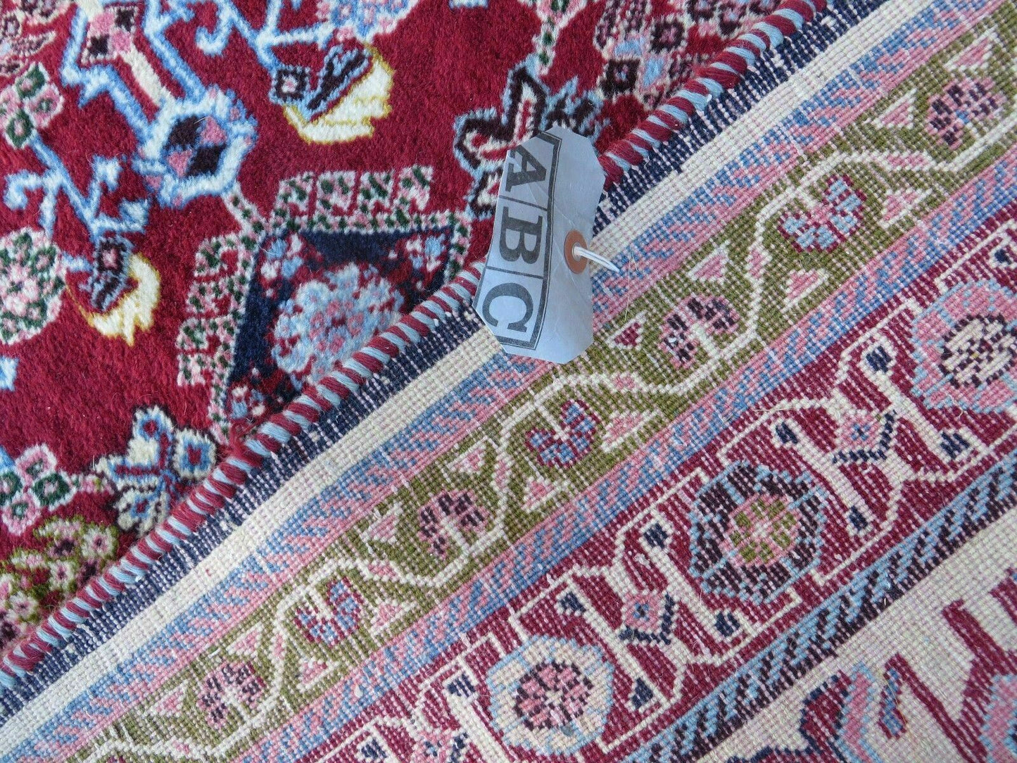 Oversized Persian Shiraz Tribal Rug 13x19, Palace Sized Oriental Carpet, Handmade Hand-Knotted X Large Rug, Red Blue Cream, Allover Herati Pattern - Nuvé