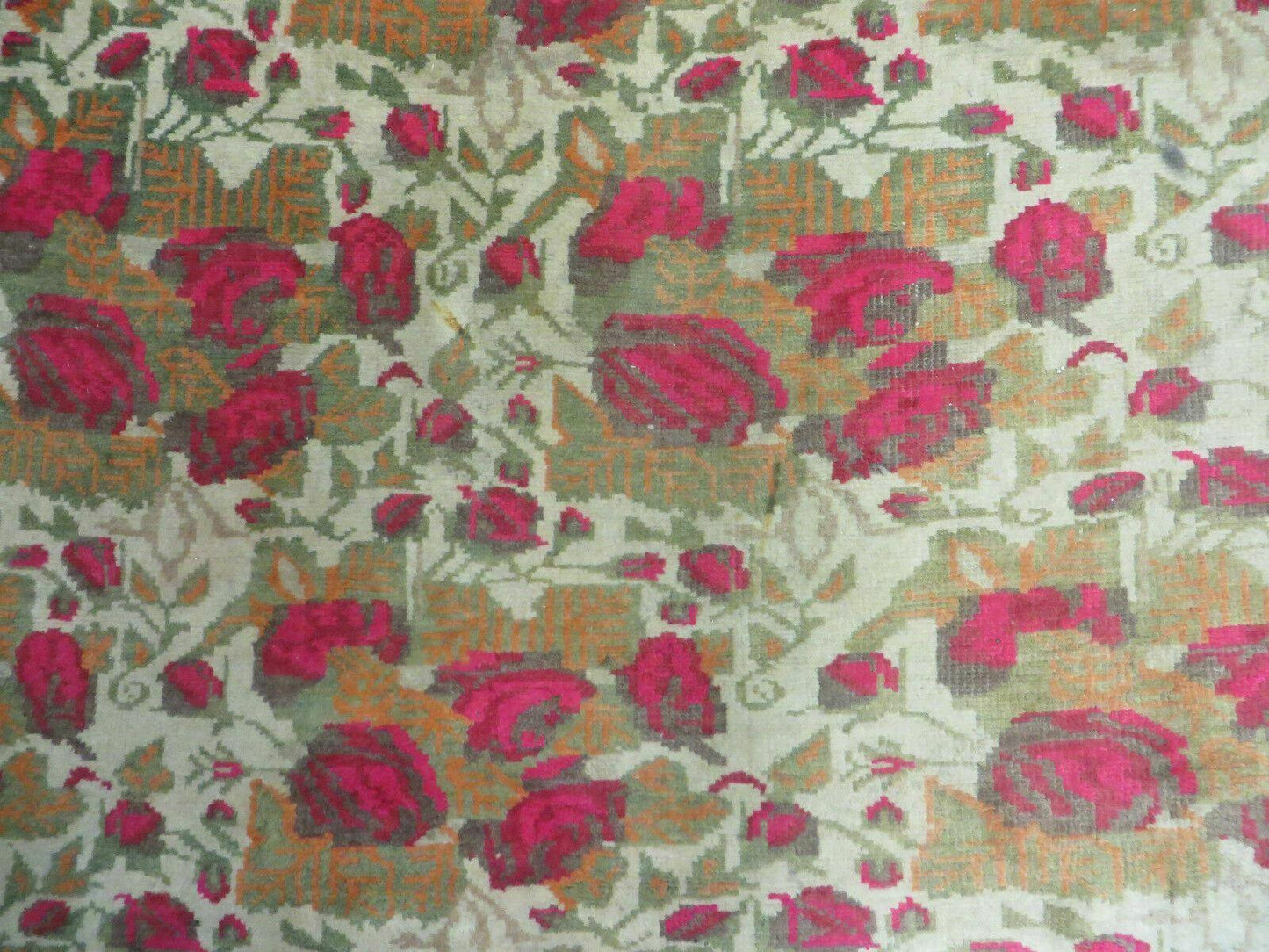 5' X 6' Antique Handmade India Floral Oriental Wool Rug Roses Flowers Traditional Contemporary Design - Nuvé