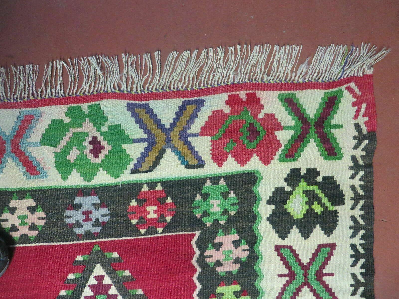 7' X 9' Vintage Turkish Kilim Handmade Flat Weave Wool Rug Veg Dye Nice - Nuvé