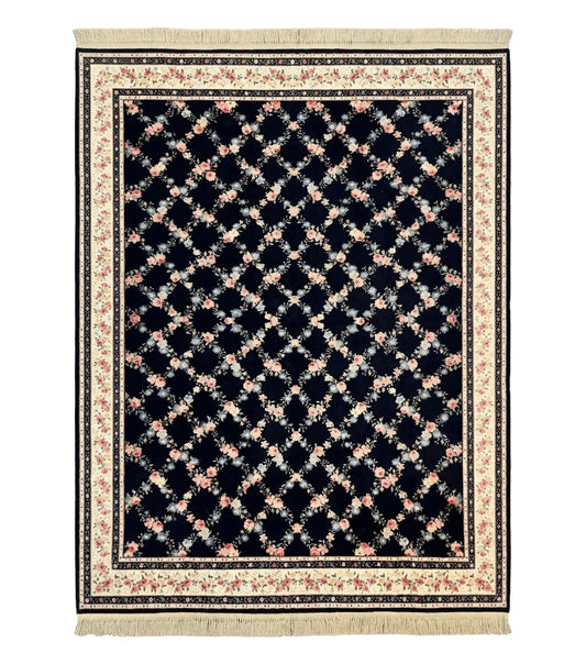 Karastan Rug 8.8 x 12, Garden of Eden #509/1270, Ebony Trellis, Vintage Discontinued Wool Pile Karastan Carpet