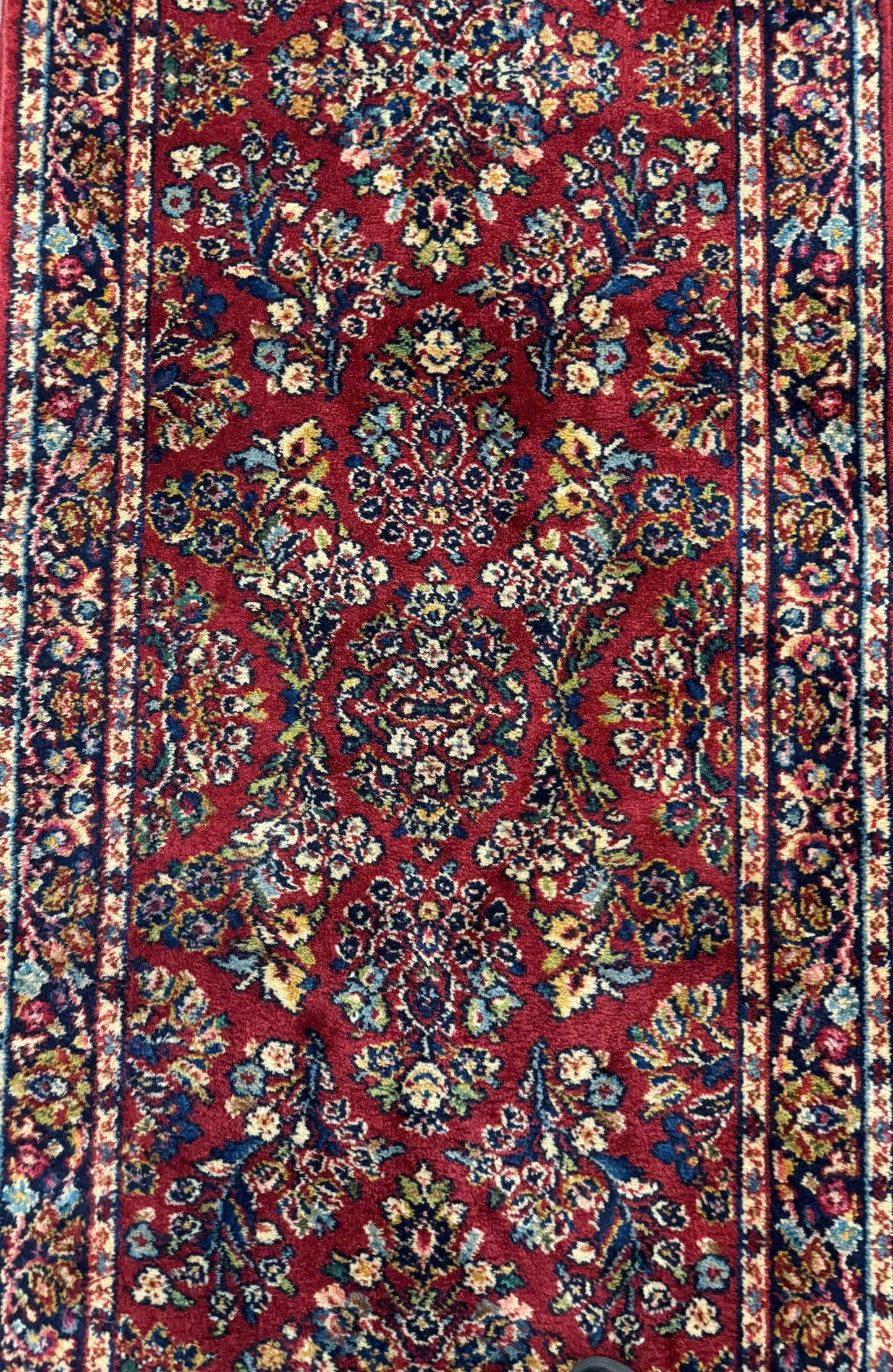 Karastan Runner Rug 2.6 x 8.6, Red Sarouk #785, Original 700 Series, Wool, Rare - Nuvé