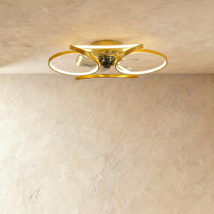 Residence Supply Mirwaha ceiling light and fan fixture with modern design, featuring a sleek white finish and integrated lighting.