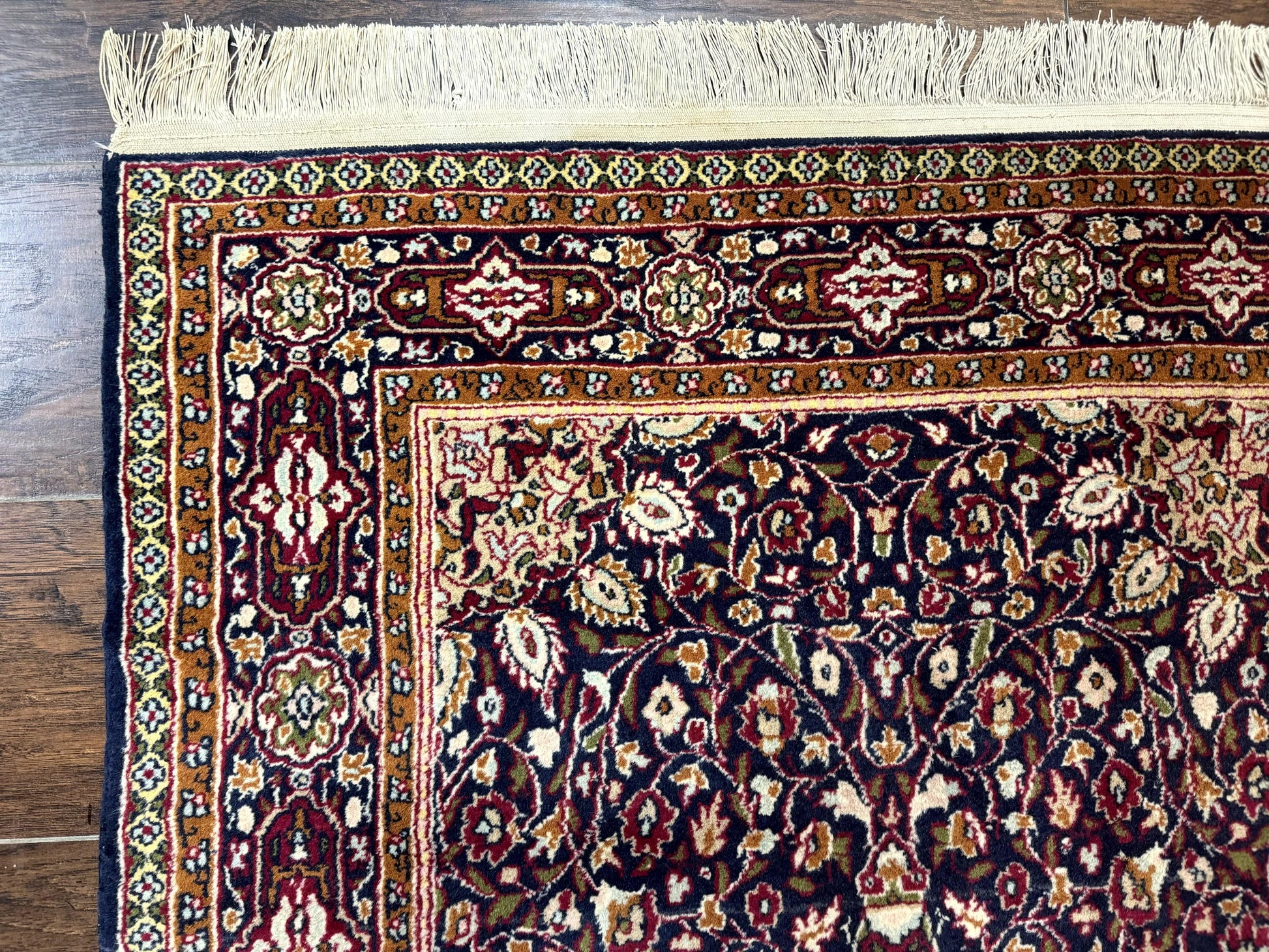 Indo Kashmiri Rug 3x5, Navy Blue, Very Fine 400 KPSI, Pair A - Nuvé