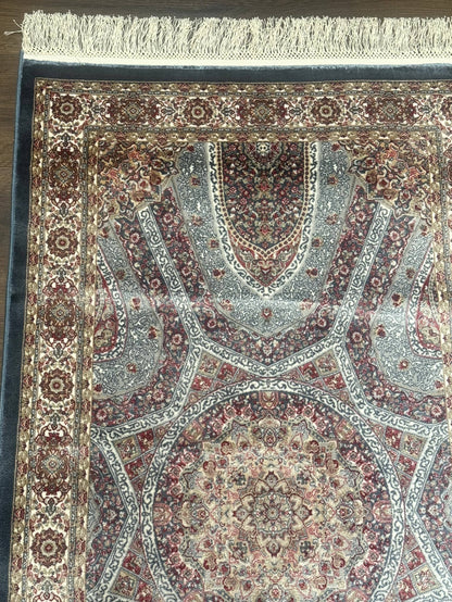 Turkish Silk Runner Rug 2.6 x 10, Light Blue Carpet, Bamboo Silk, New - Nuvé