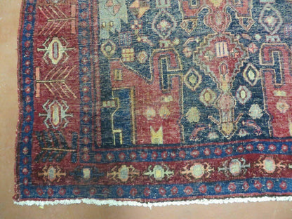 4' X 10' Antique Handmade Turkish Floral Tribal Oriental Wool Rug #627 - Nuvé