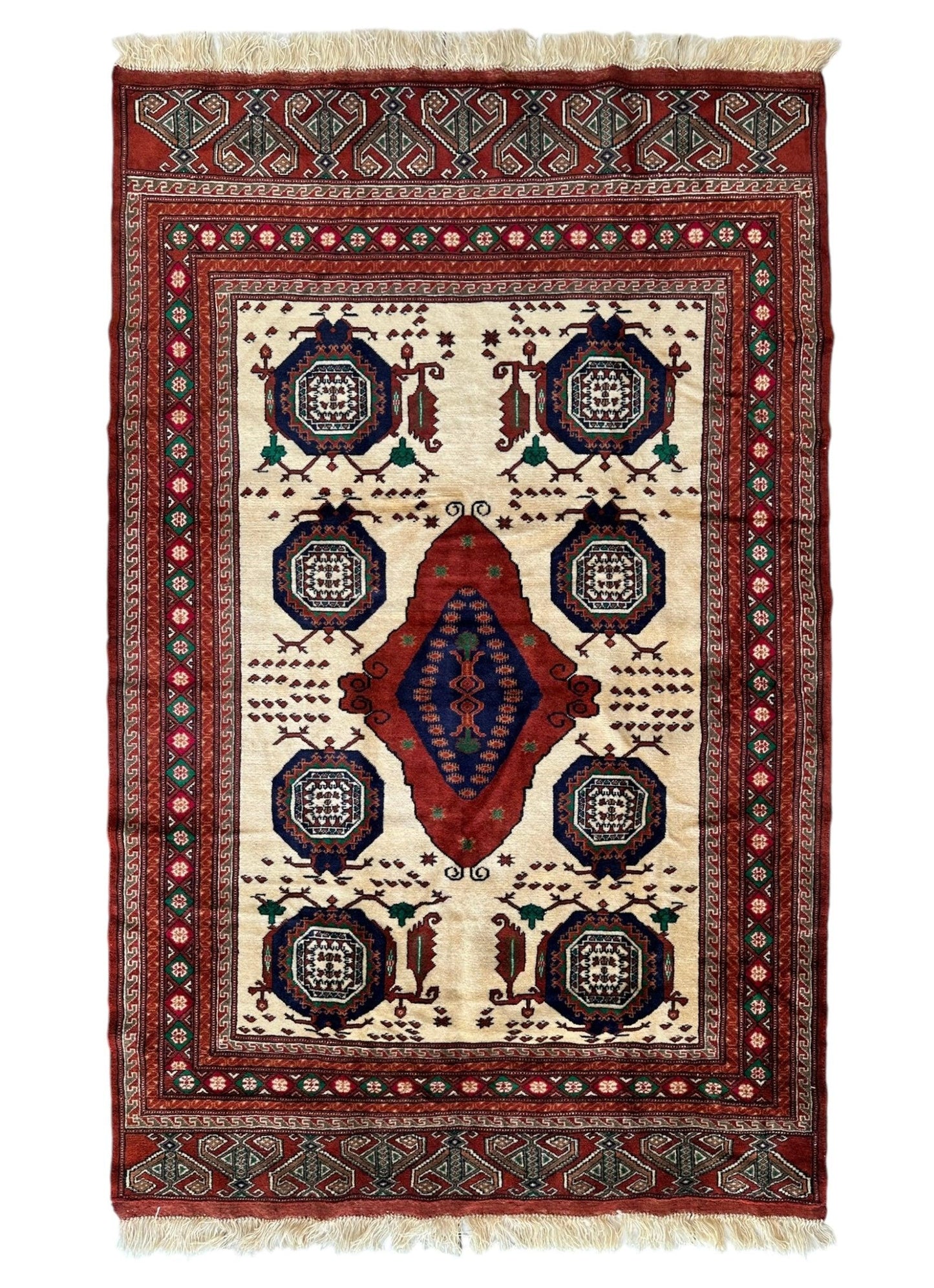 Hand-Knotted Afghani Kazak Wool Rug - 4'8" x 7'2" - Nuvé