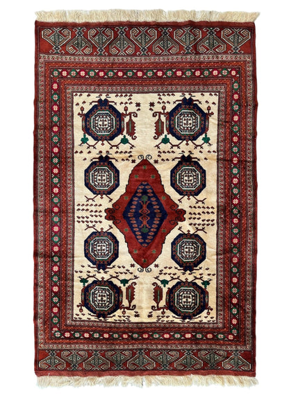 Hand-Knotted Afghani Kazak Wool Rug - 4'8" x 7'2" - Nuvé