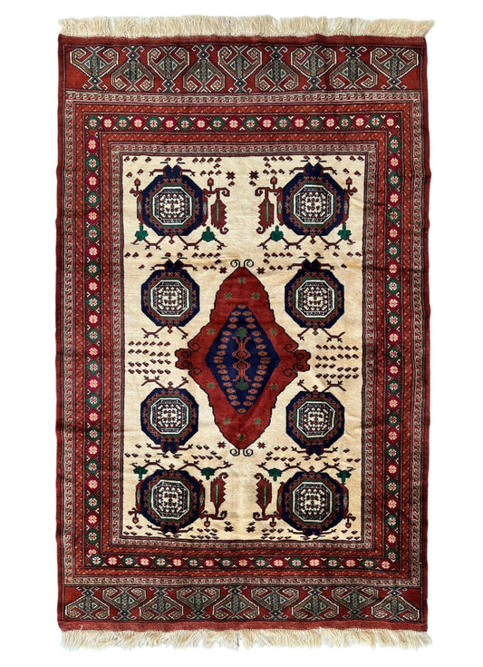Hand-Knotted Afghani Kazak Wool Rug - 4'8" x 7'2" - Nuvé